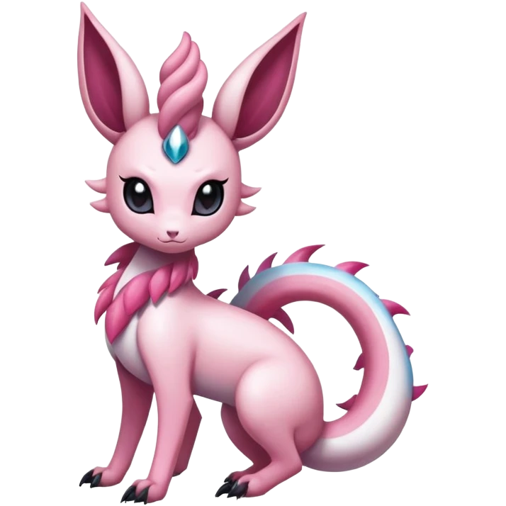  Dark Gloomy Dark-type Shiny Scaly Edgy Badass Cute Gothic Exotic Amaura-Salazzle-Aurorus-Sylveon-Fakémon-hybrid-creature (full body)  emoji
