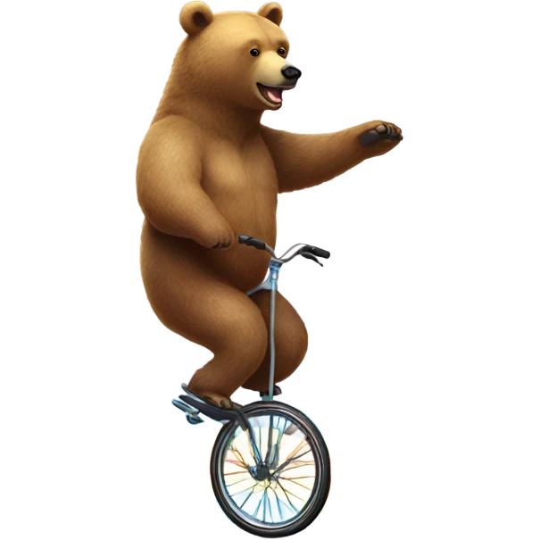 Rainbow colored bear riding a unicycle emoji