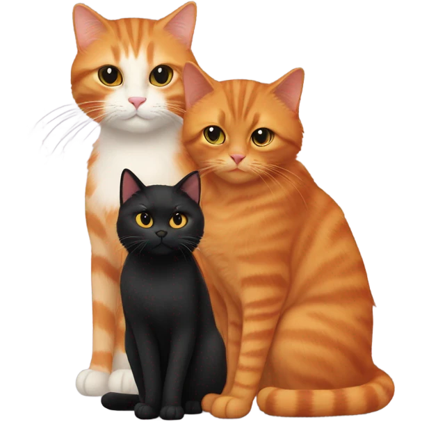 Orange cat hugging black cat emoji