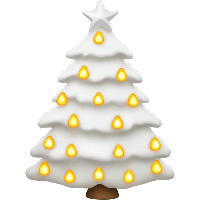 white christmas tree with lights  emoji