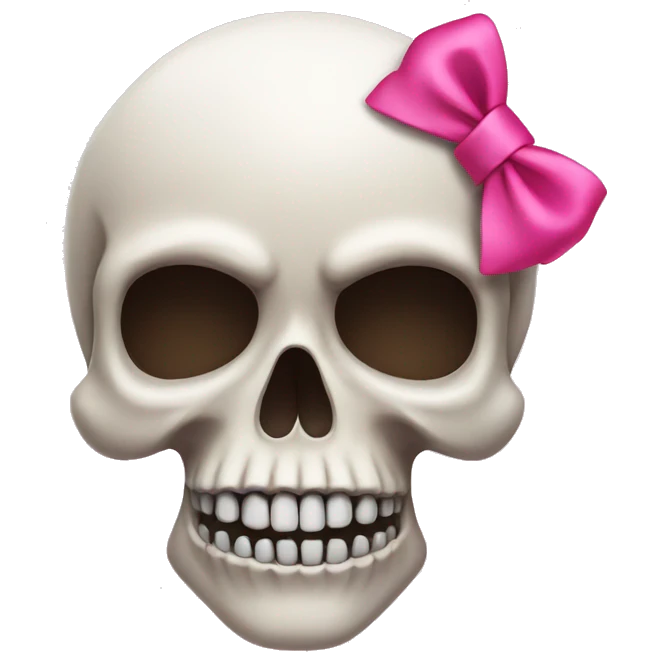 Skull with a pink bow emoji