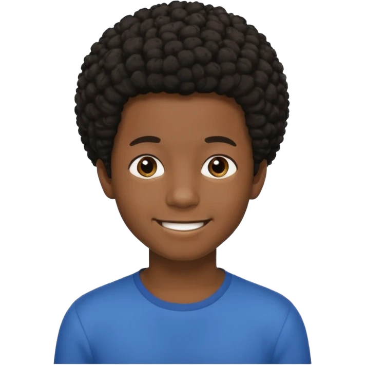 Young black boy with short Afro hair emoji