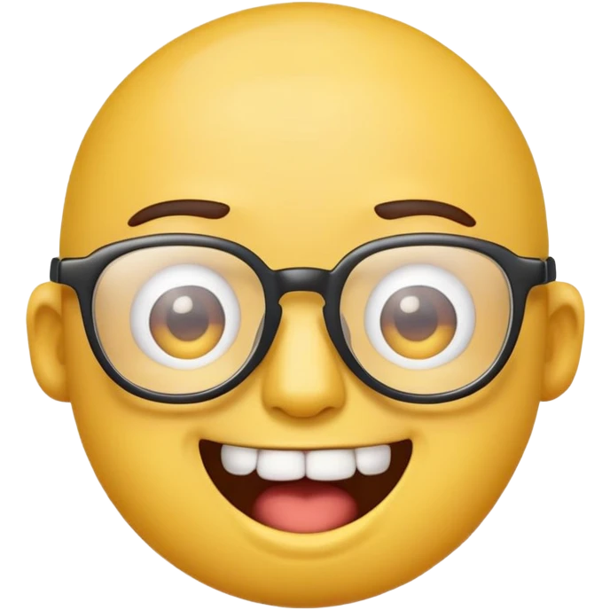 make a yellow emoji, that is smart with glasses and has his two front teeth out, he should look like the average nerd emoji