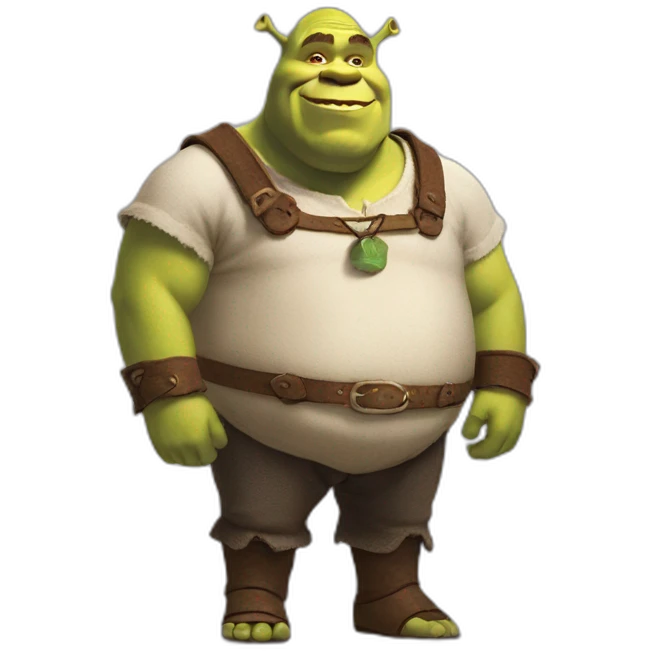 Shrek with two big globes on his chest  emoji