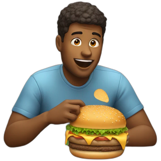 guy eating burger emoji