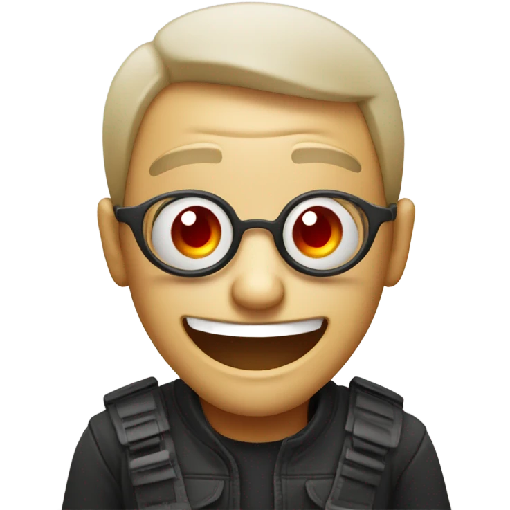 Chilling emoji with red eyes emoji
