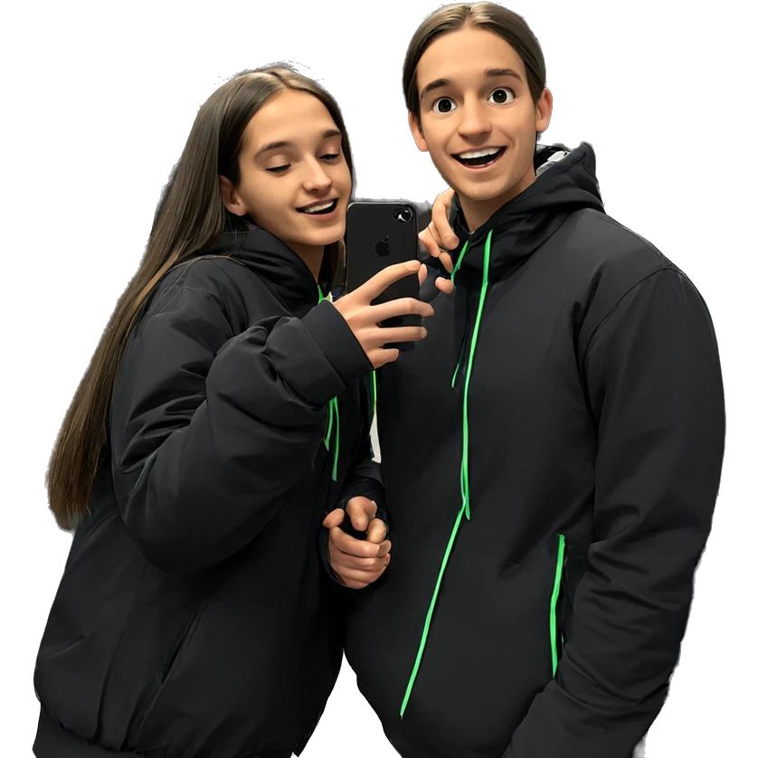 two friends sharing a moment emoji