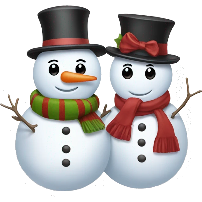 Husband and wife snowmen emoji