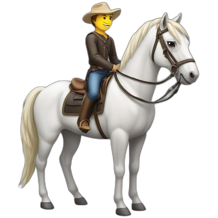 Chat sur un cheval emoji