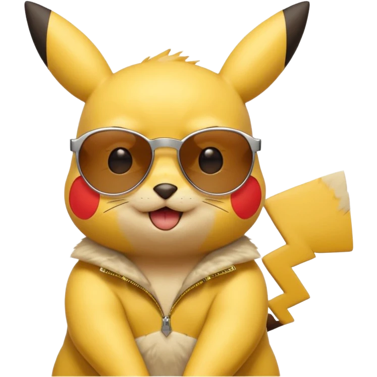 Pikachu qui enlève ses lunettes de soleil et fait un clin d'œil emoji