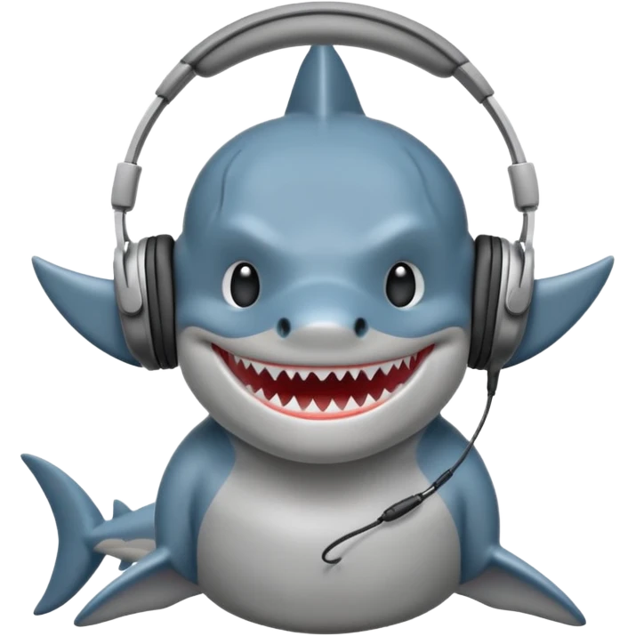 shark wearing headphones emoji