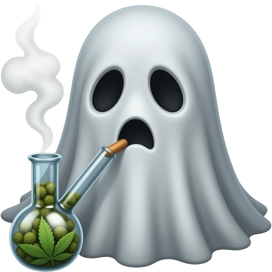 Haunting Ghost realistic smokingna Marijuana bong emoji