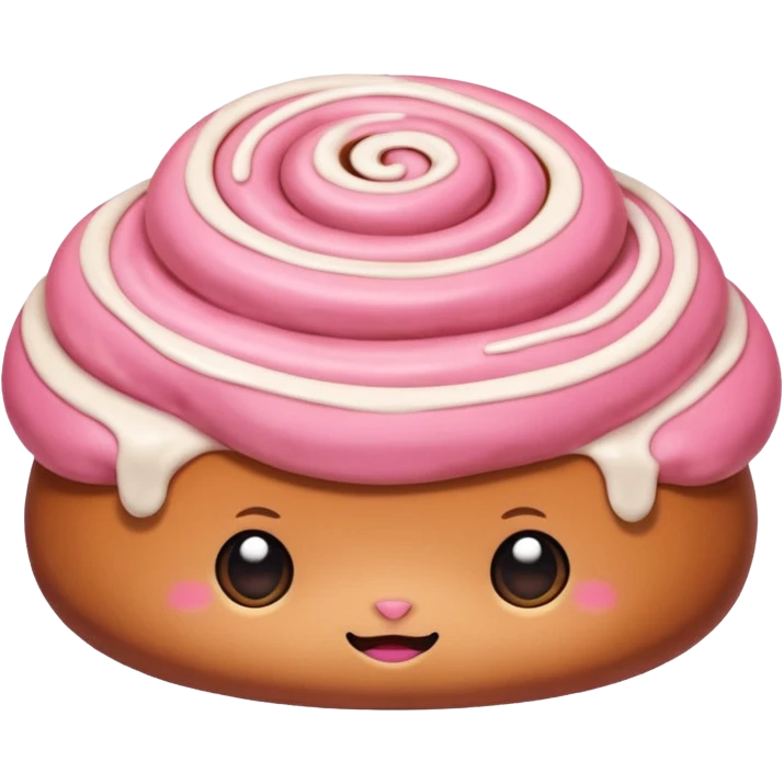 Pink cinnamon bun squish mellow  emoji
