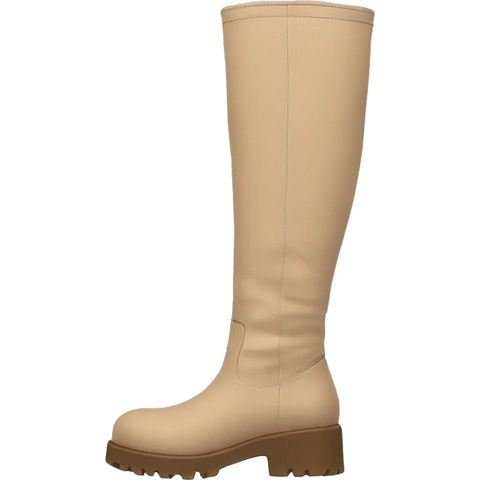 beige chunky knee high boot emoji