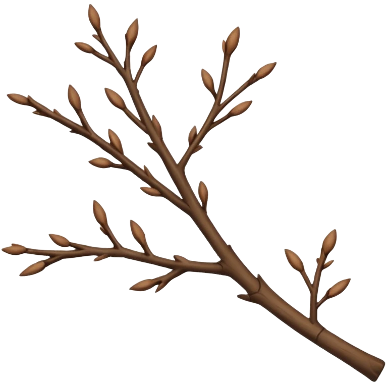 a tiny twig branch with no leaves. Only stick emoji