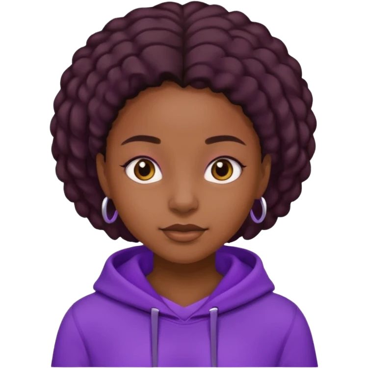 now make a girl whose black in purple  emoji