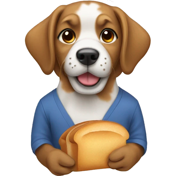 dog with shirt and bread emoji