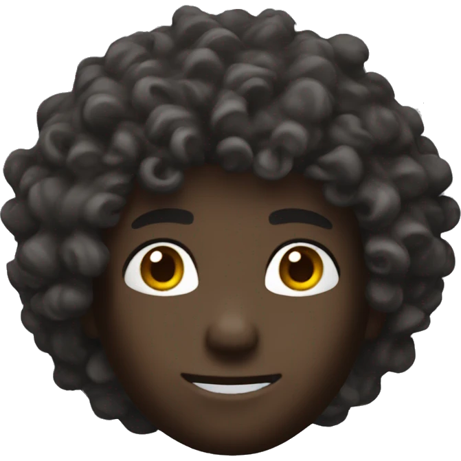 Roblox head dark skin with curly hair emoji