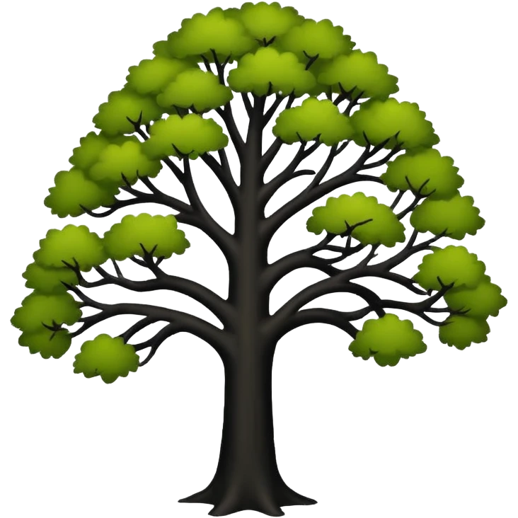 silhouette of a tree, simple and bold emoji