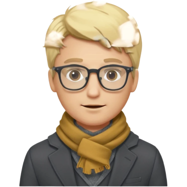 gray scarf male blonde hair with suit glasses emoji