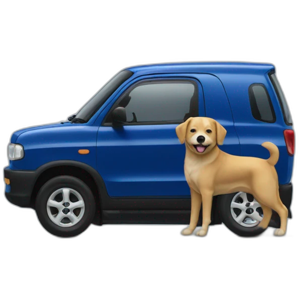 daihatsu dark blue atrai and dog emoji