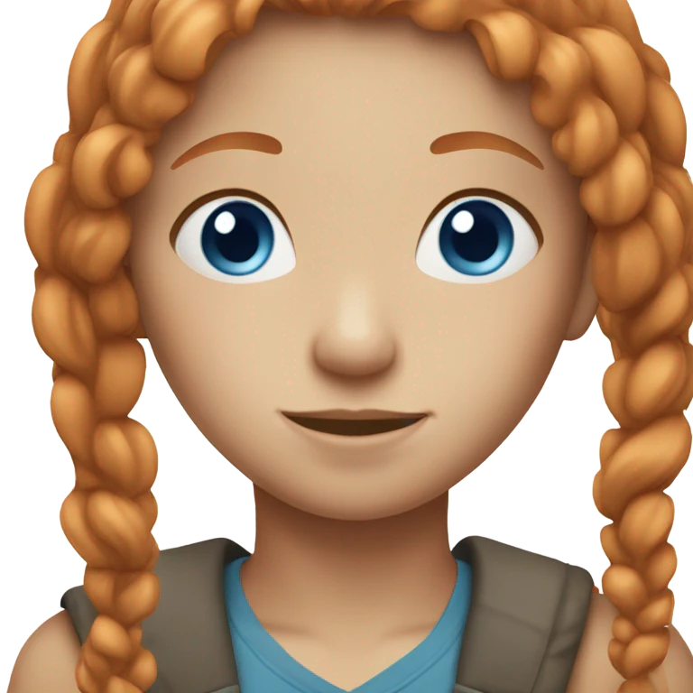 Straight ginger hair girl with blue eyes and freckles  emoji