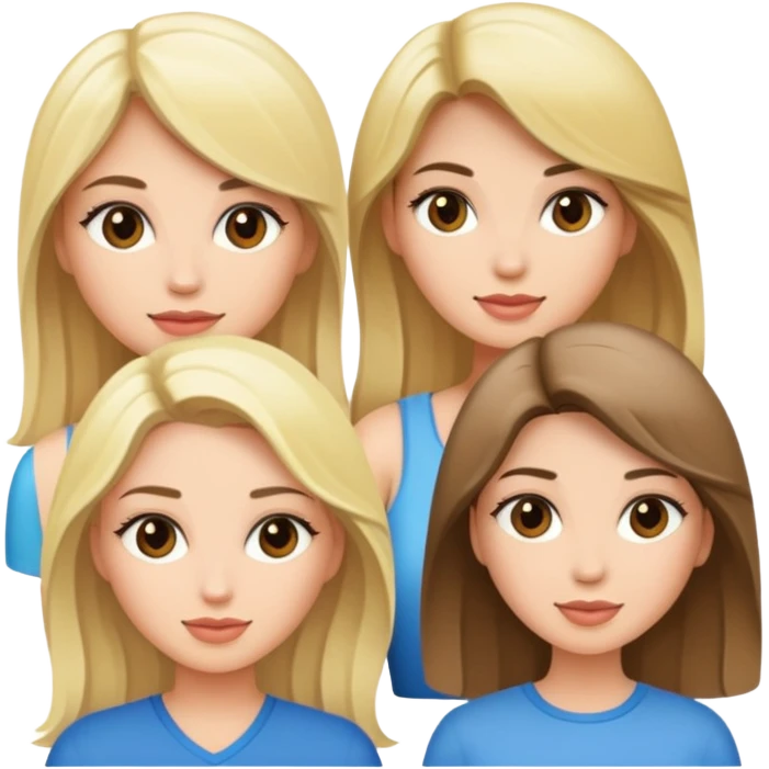 Blonde and brunette  emoji