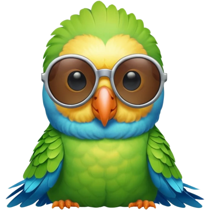 Parakeet wearing sunglasses emoji