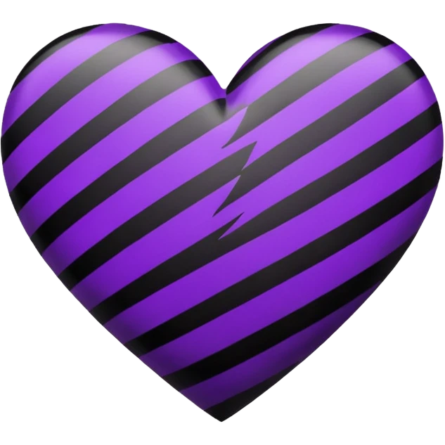 goth heart with purple and black stripes emoji