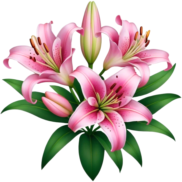 pink bouquet lily flower emoji