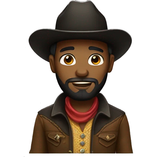 Black cowboy with beard emoji