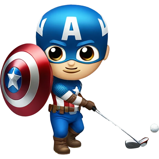 Captain America golfing emoji