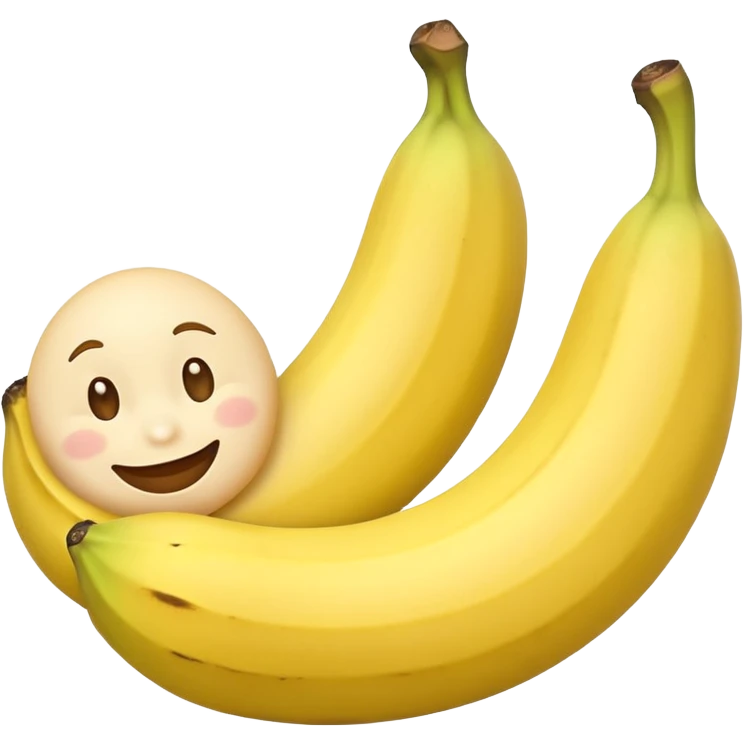 Smiling Emoji with a white banana under it emoji