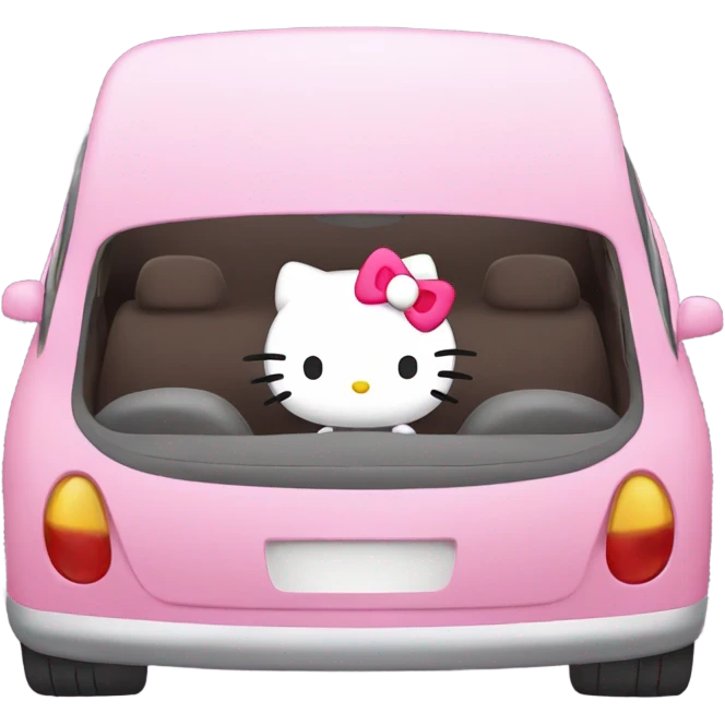 hello kitty in car with  emoji