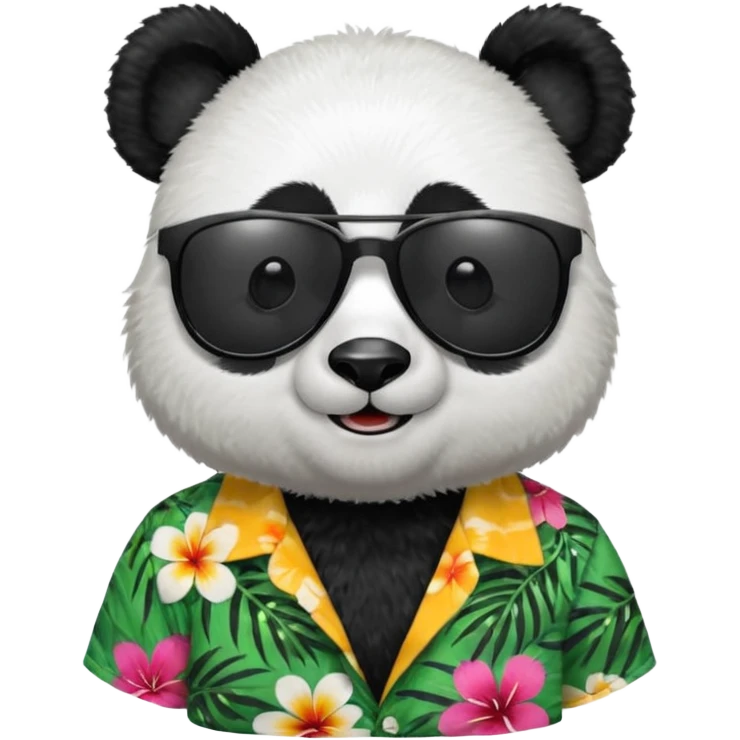 panda with aloha shirt wearing sunglasses emoji