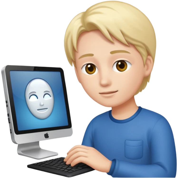 A PERSON USSING A PC emoji