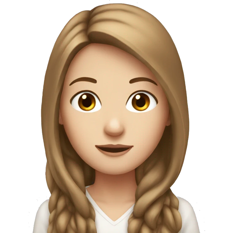 White girl with long brown hai emoji
