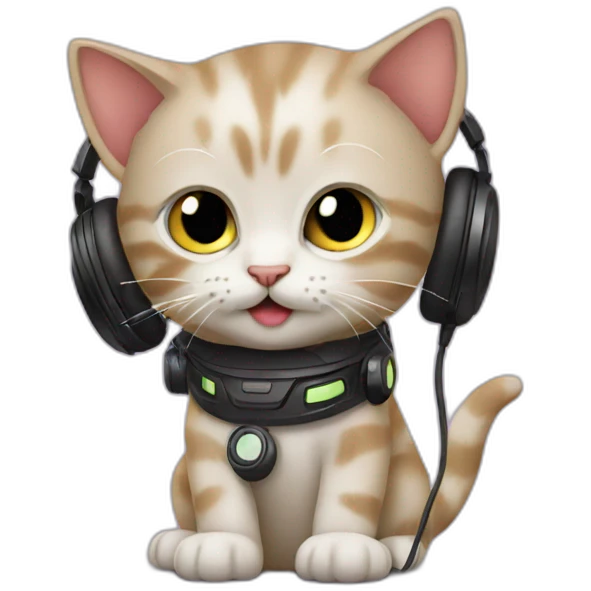 Kitten dj emoji