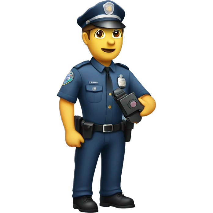 A policeman with a walkie-talkie emoji