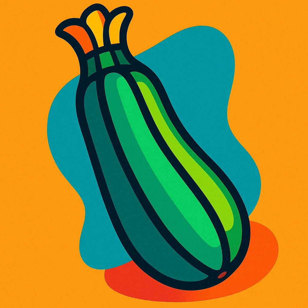 stylized cartoon courgette with vibrant colors emoji