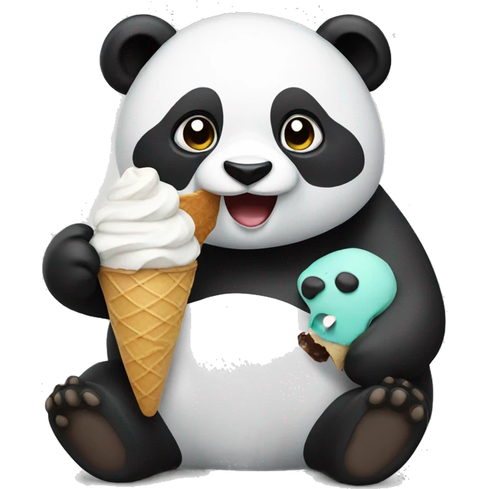 Panda eating ice cream emoji