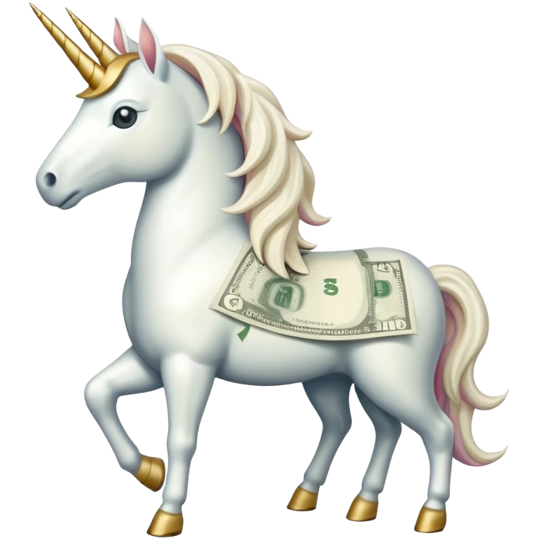 единорог из купюр, no background emoji