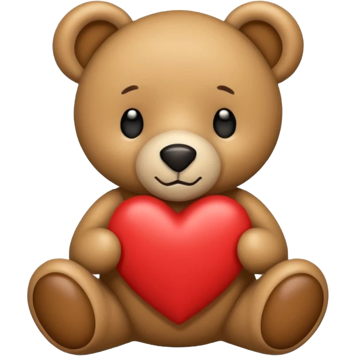 teddy bear with the words I love you written on it emoji