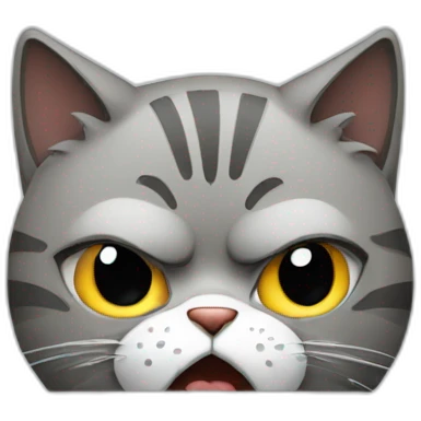 angry cat with computer emoji