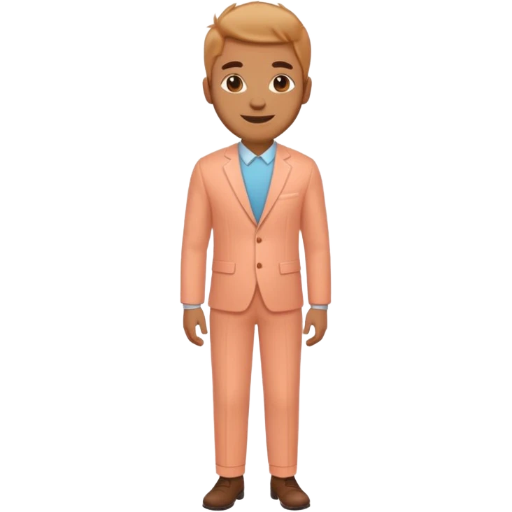 Excited pursed lip full body man emoji with a large peach where there waist would usually be emoji