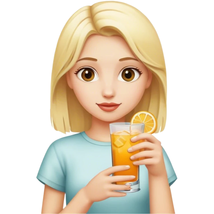 Blonde girl with a drink in her hand emoji