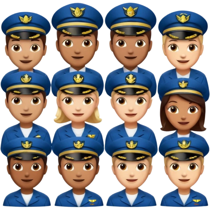 emoji style ship crew where everyone is a capitan less cartoony emoji