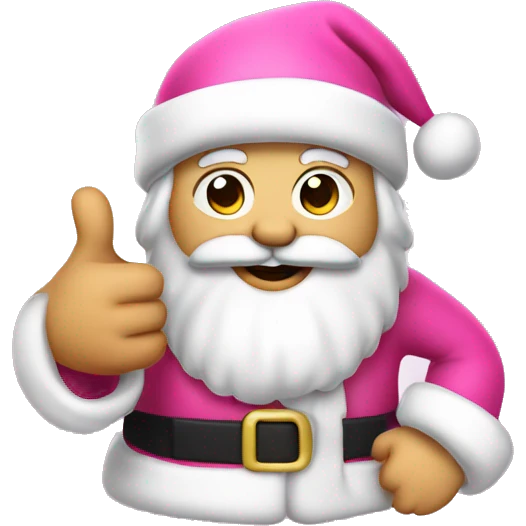 Santa thumbs up in pink emoji