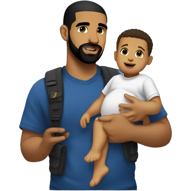 Drake holding a babby emoji