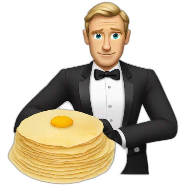 James bond making crepes emoji